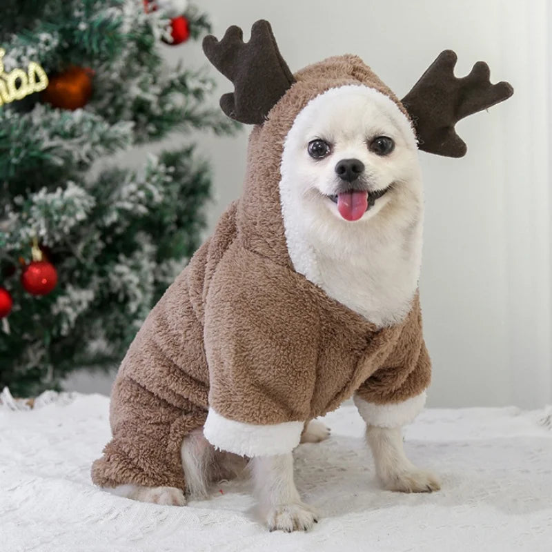 Winter Fleece Dog & Cat Jumpsuit – Warm Christmas Pet Pajamas Pet Jumpsuit Nixie