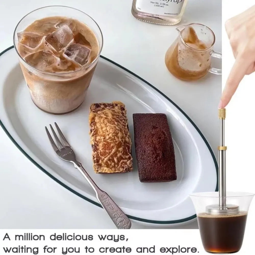 Press Tea & Coffee Infuser – Fine Mesh, Extended Handle Tea Coffee Infuser Nixie