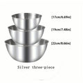 3-Piece Stainless Steel Mixing Bowl Set – Salad & Dough Bowls Mixing Bowl Set Nixie Silver