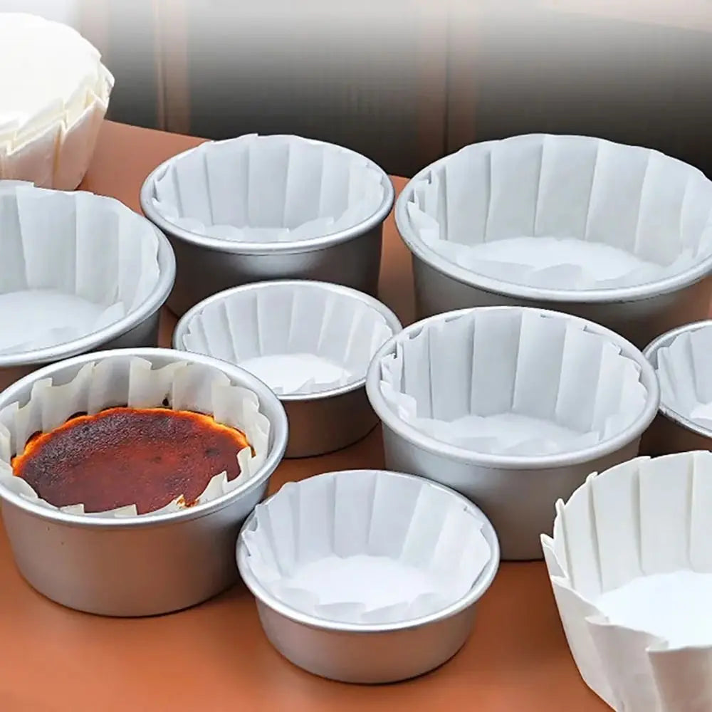50Pcs Disposable Oilproof Cupcake Liners 4/6/8 Inch Cake Wraps