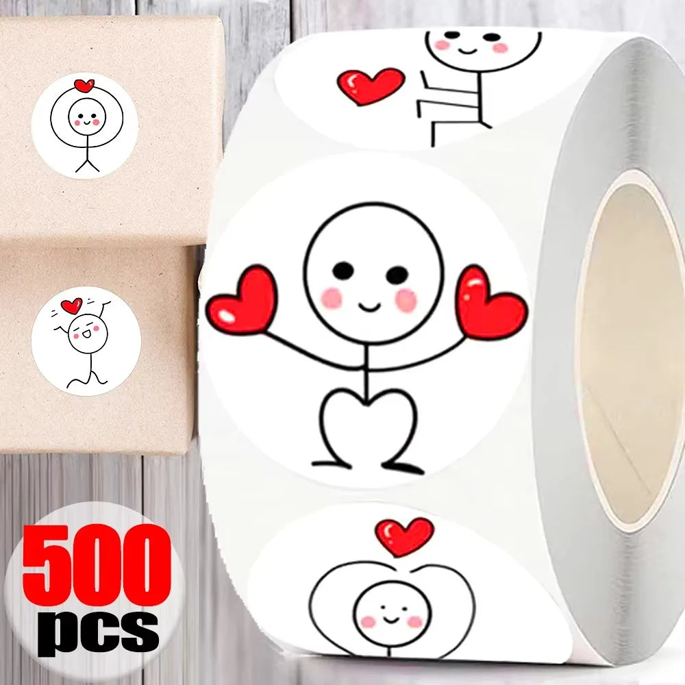 500pcs Cartoon Sticker Roll – Envelope Seals & Scrapbooking Labels Decorative Sticker Roll Nixie
