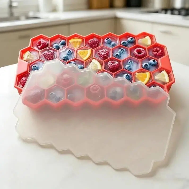 37-Grid Silicone Ice Cube Tray with Lid | Food Grade Non-Stick Silicone Ice Cube Tray Nixie