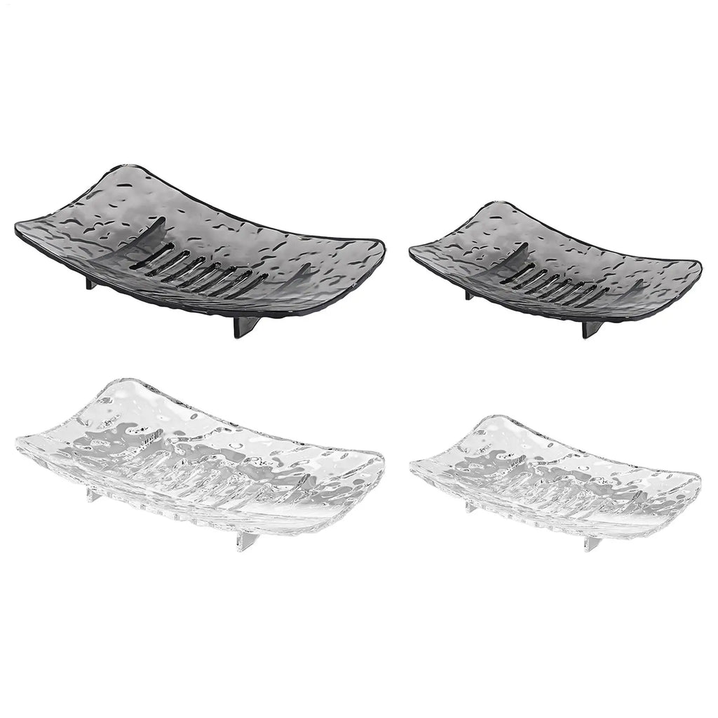 Glacier Pattern Soap Dish with Drain Hole – Clear PET Holder Soap Dish Nixie