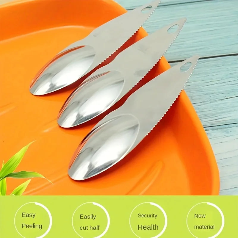 Stainless Steel Kiwi Knife – Fruit Peeling & Scooping Tool Fruit Peeling Tool Nixie