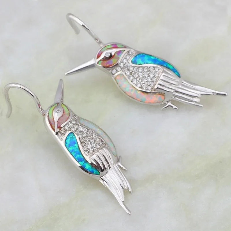 Bird Opal Earrings 925 Sterling Silver | Women's Jewelry Opal Stud Earrings Nixie
