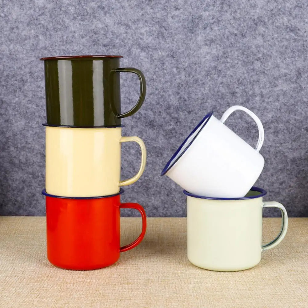 Vintage Enamel Mug with Handle – 120–500ML Retro Cup Enamel Mug Nixie