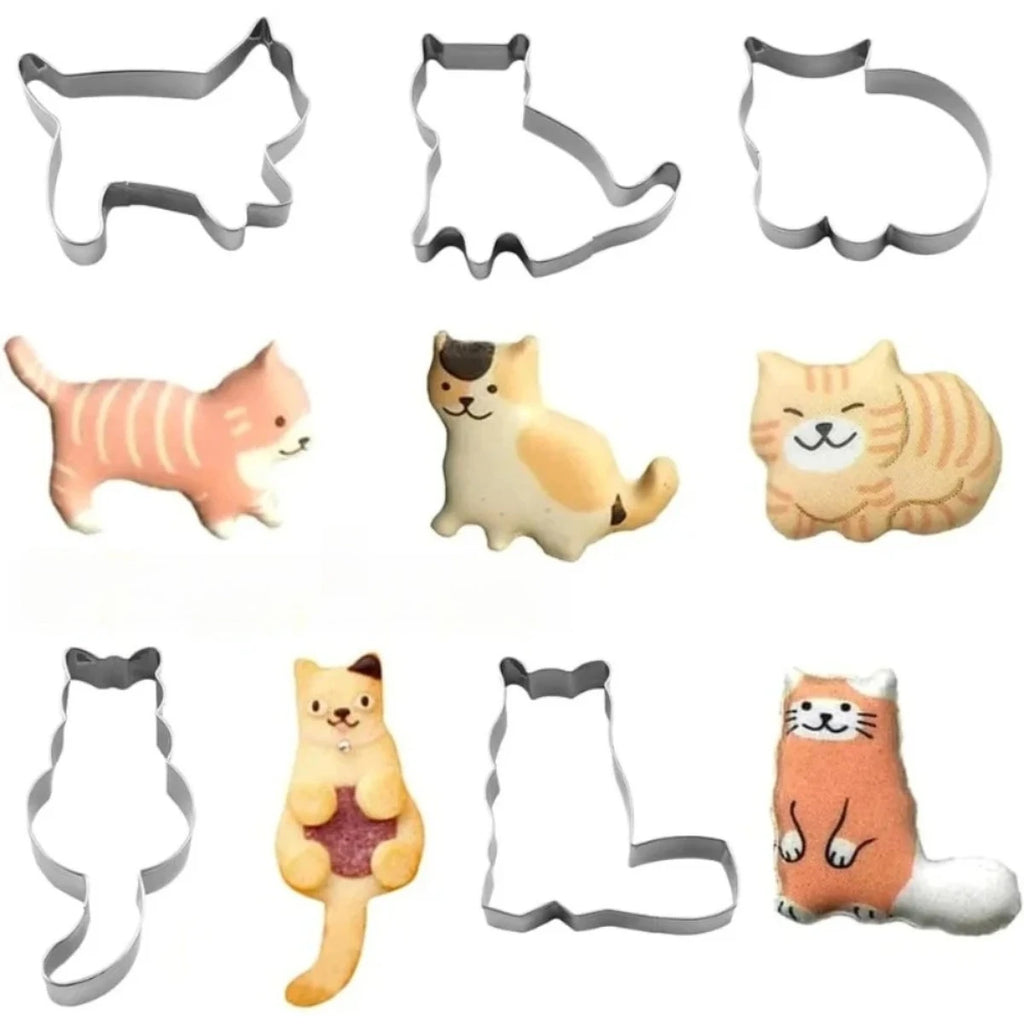 5-Piece Cat Cookie Cutter Set | Food-Grade Stainless Steel Molds Cookie Cutter Set Nixie
