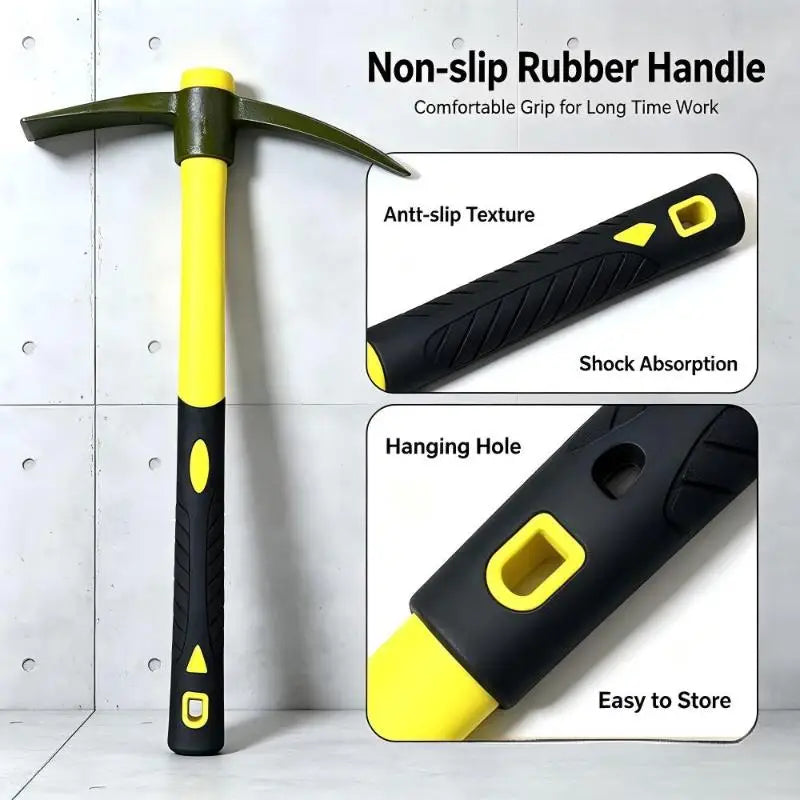Mini Pickaxe Mattock Hoe – 15" Fiberglass Handle Garden Tool Garden Pickaxe Mattock Nixie