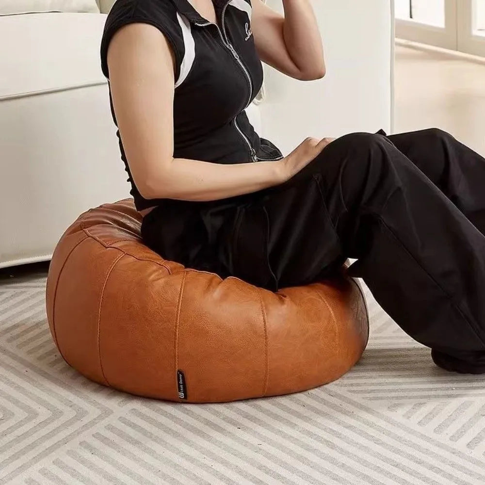 PU Leather Round Storage Ottoman Bench – Modern Home Pouf Storage Ottoman Bench Nixie