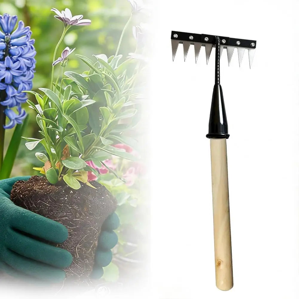 Detachable Manganese Steel Weeding Rake – Sharp Tip & Wide Teeth