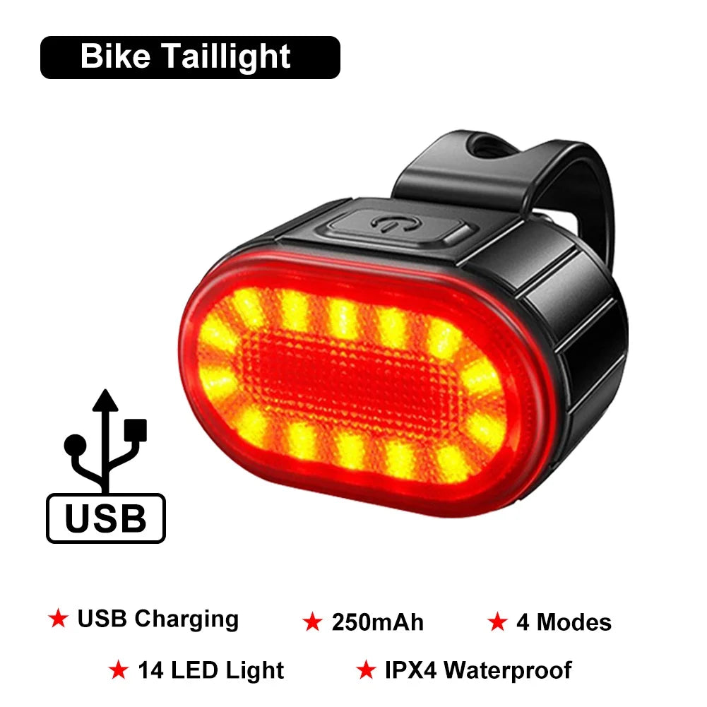 USB Rechargeable LED Bike Light Set – Front & Rear Cycling