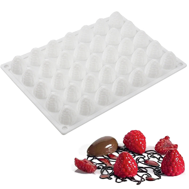 3D Raspberry Silicone Mold – 35-Cavity Baking & Candy Mould