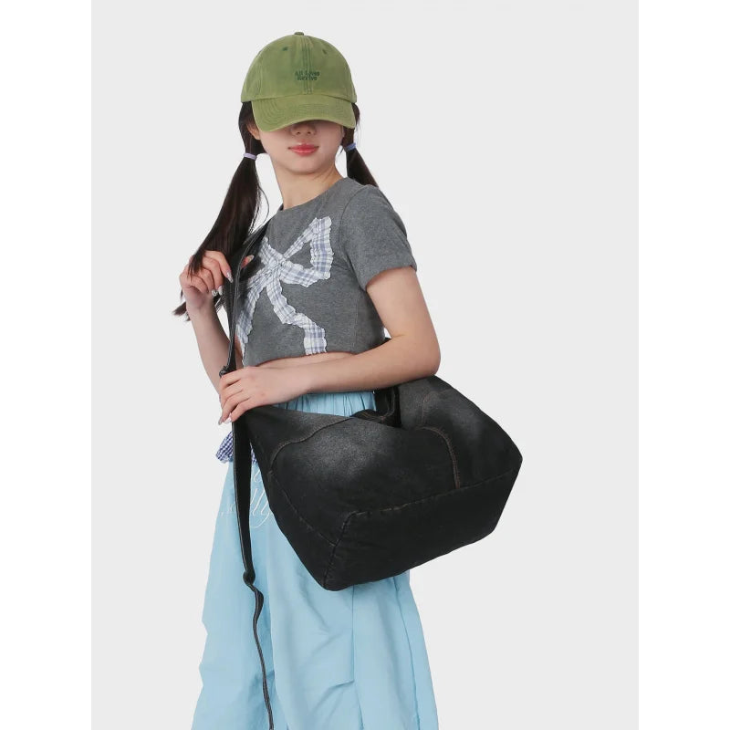 Nixie Japanese Denim Crossbody Bag – Large Capacity Casual Denim Crossbody Bag Nixie