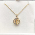 Copper Moon Heart Pendant Necklace | Steel Chain for Women Pendant Necklace Nixie XL1997-134