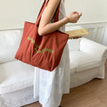 Large Canvas Tote Bag – Korean Style Women's Casual Shoulder Bag Canvas Tote Bag Nixie BB-442-Brown