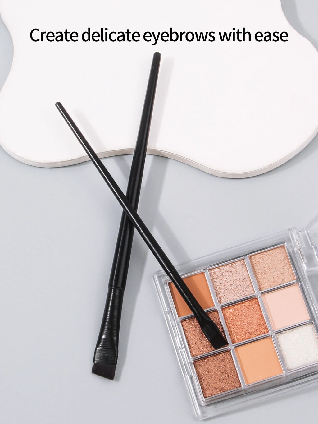 Ultra Thin Blade Eyeliner & Eyebrow Brush Set – 2pc Precision Eye Makeup Brush Nixie