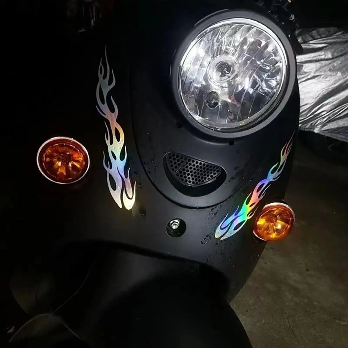Reflective Flame Motorcycle Stickers – Waterproof Vehicle Decals