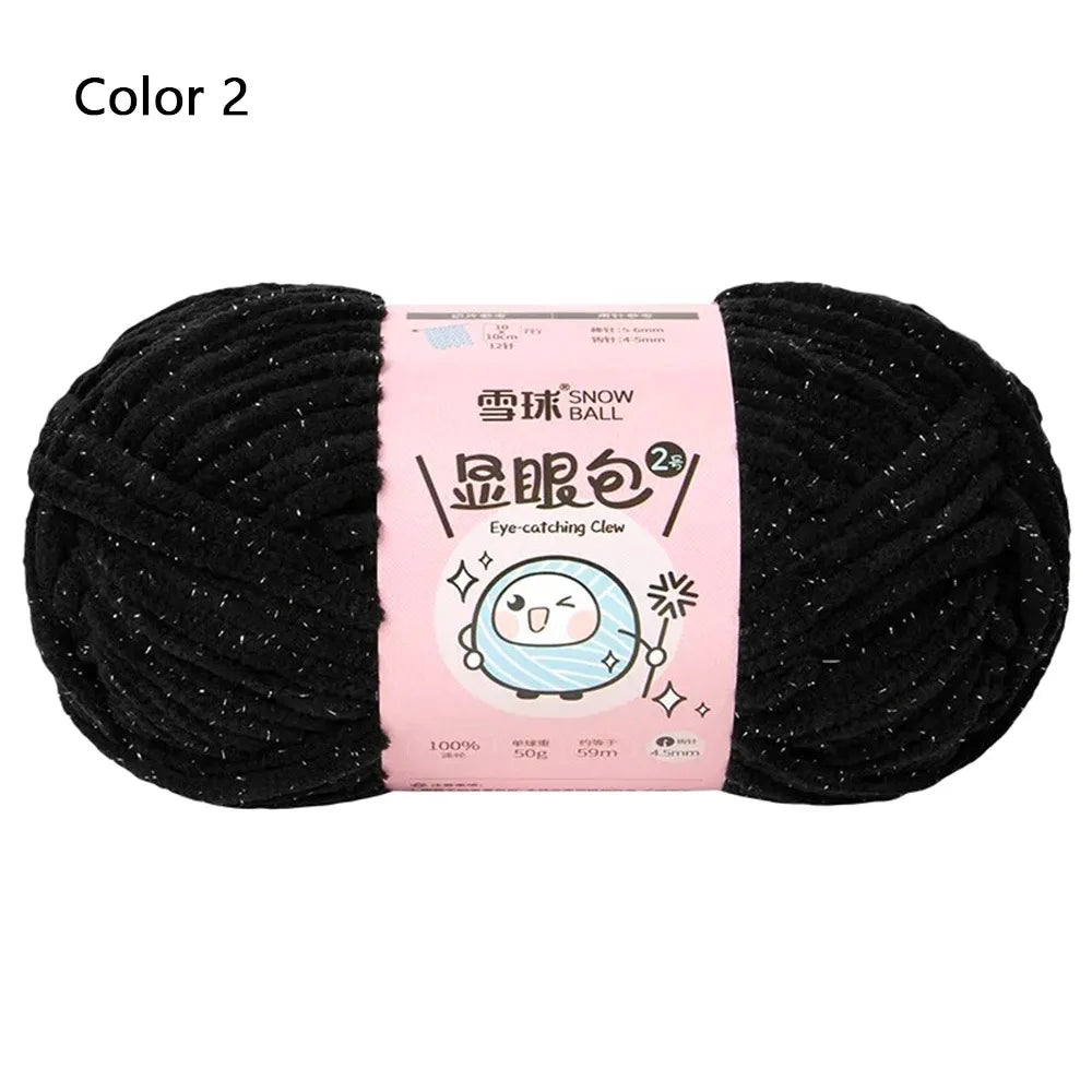 Soft Chenille Yarn 50g 59M 4.5mm – Shiny Chunky Knitting Yarn