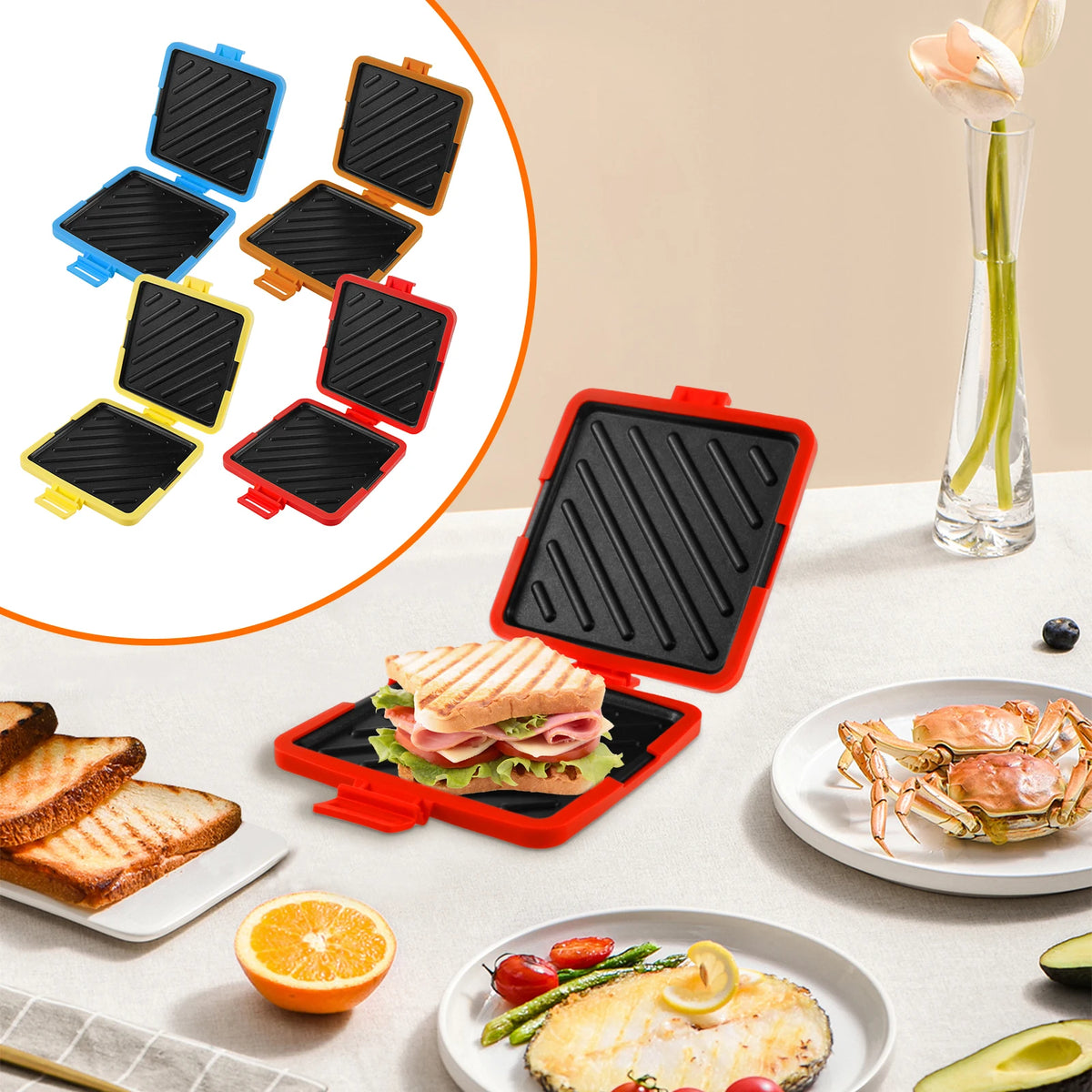 Nixie Microwave Sandwich Maker – Nonstick Crispy Toastie Microwave Sandwich Maker Nixie