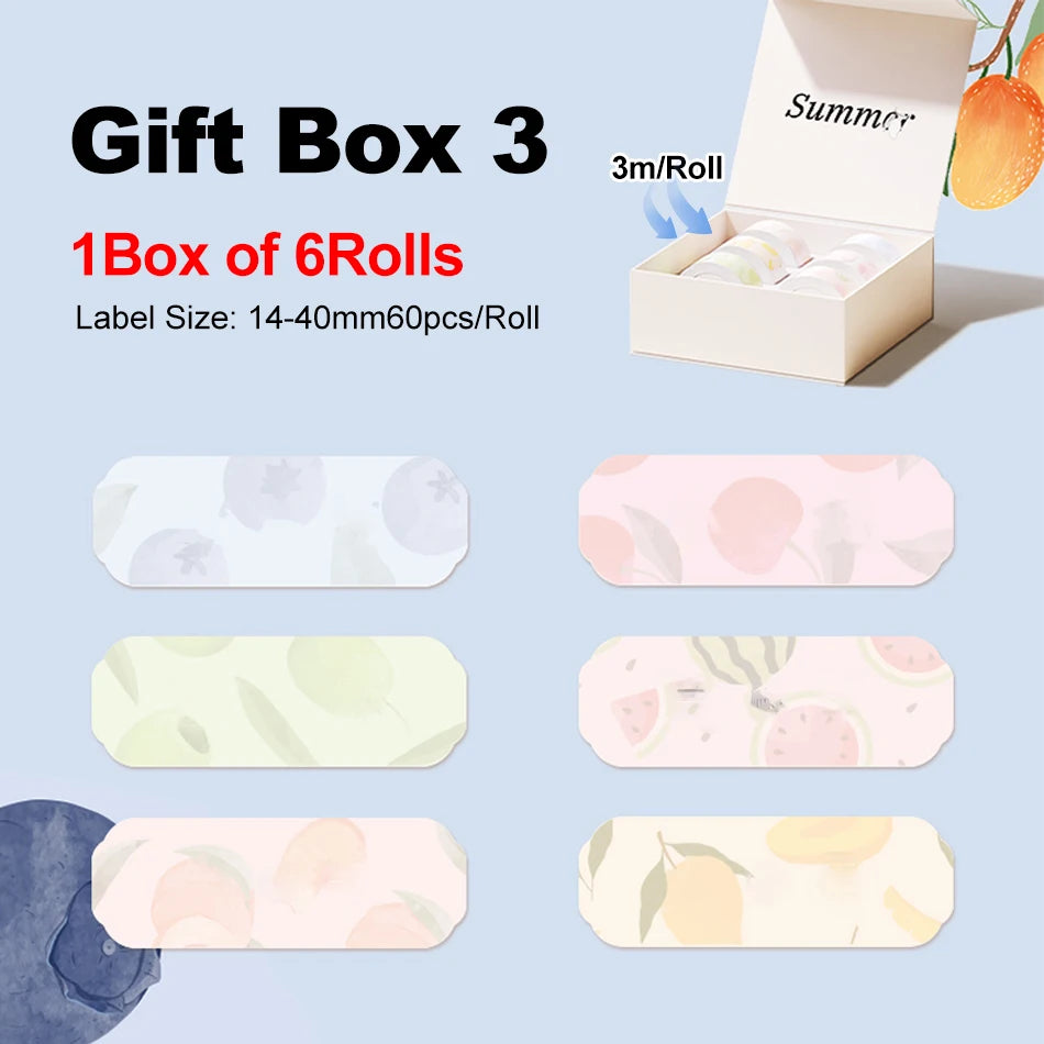 Niimbot Gift Box Label Rolls – Colorful Stickers for D11 D110 D101 Thermal Label Rolls Nixie