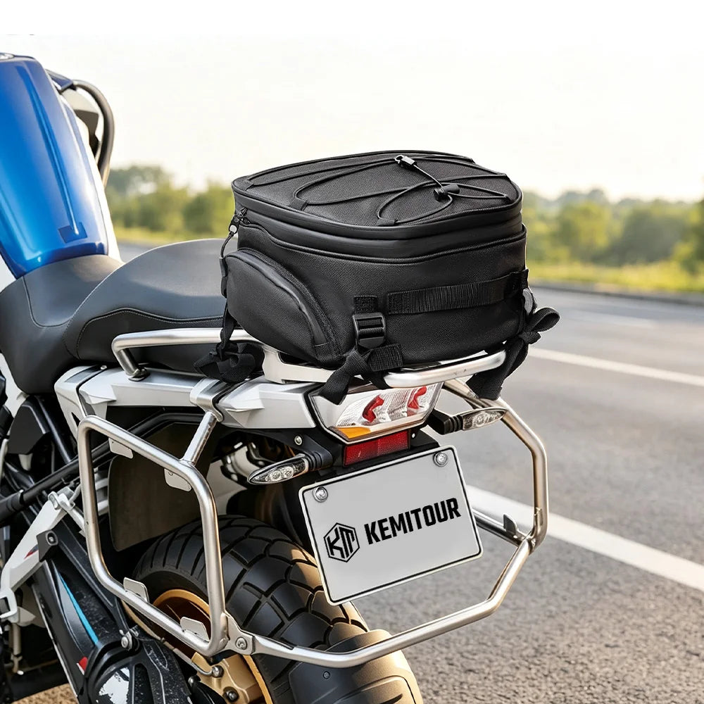 KEMIMOTO Motorcycle Tail Bag – Waterproof Expandable Rear Bag Motorcycle Tail Bag Nixie