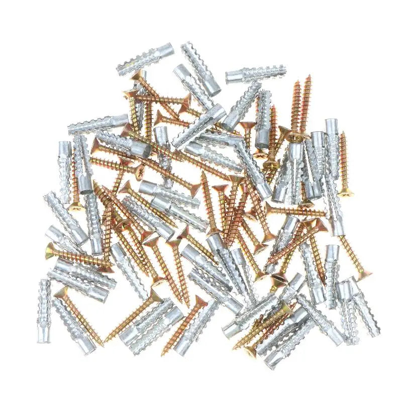 100-Set 6/8mm Wall Anchors & Screws Kit – Concrete & Drywall Wall Anchor Kit Nixie