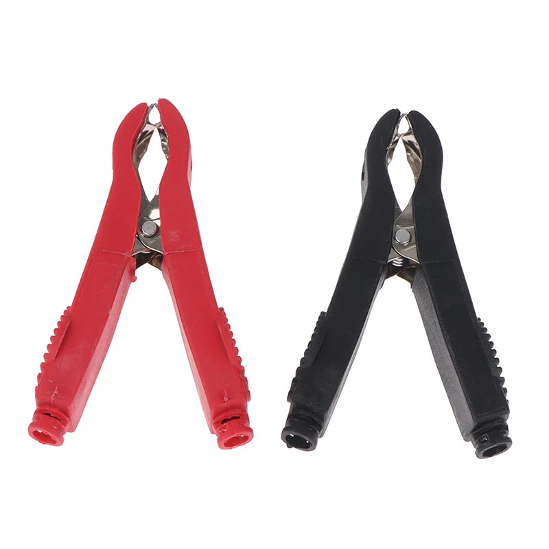 2Pcs 75mm Insulated Alligator Clips Red & Black Battery Test Leads Battery Test Clips Nixie