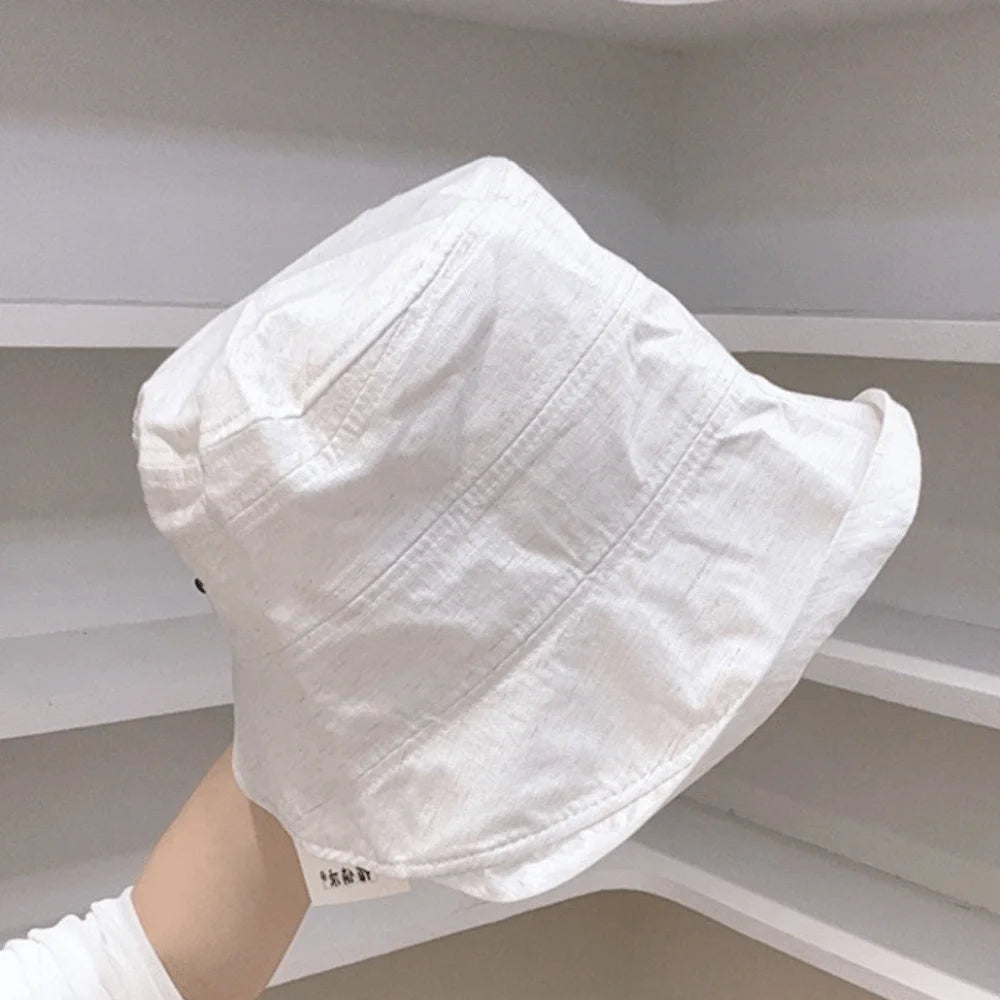 Korean Wide Brim Bucket Hat – Lightweight Sun Hat for Women