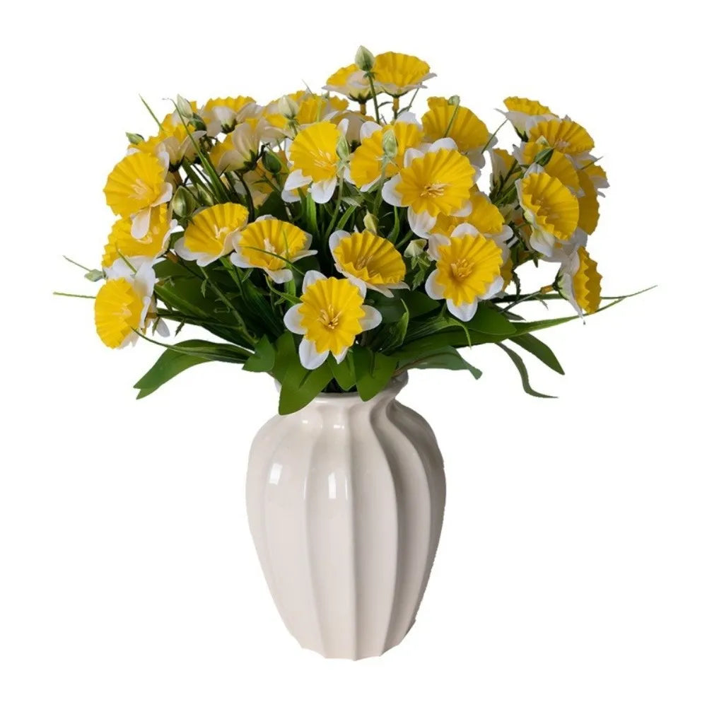 Silk Artificial Daffodil Bouquet 36cm – Lifelike Wedding Flowers Artificial Flower Bouquet Nixie