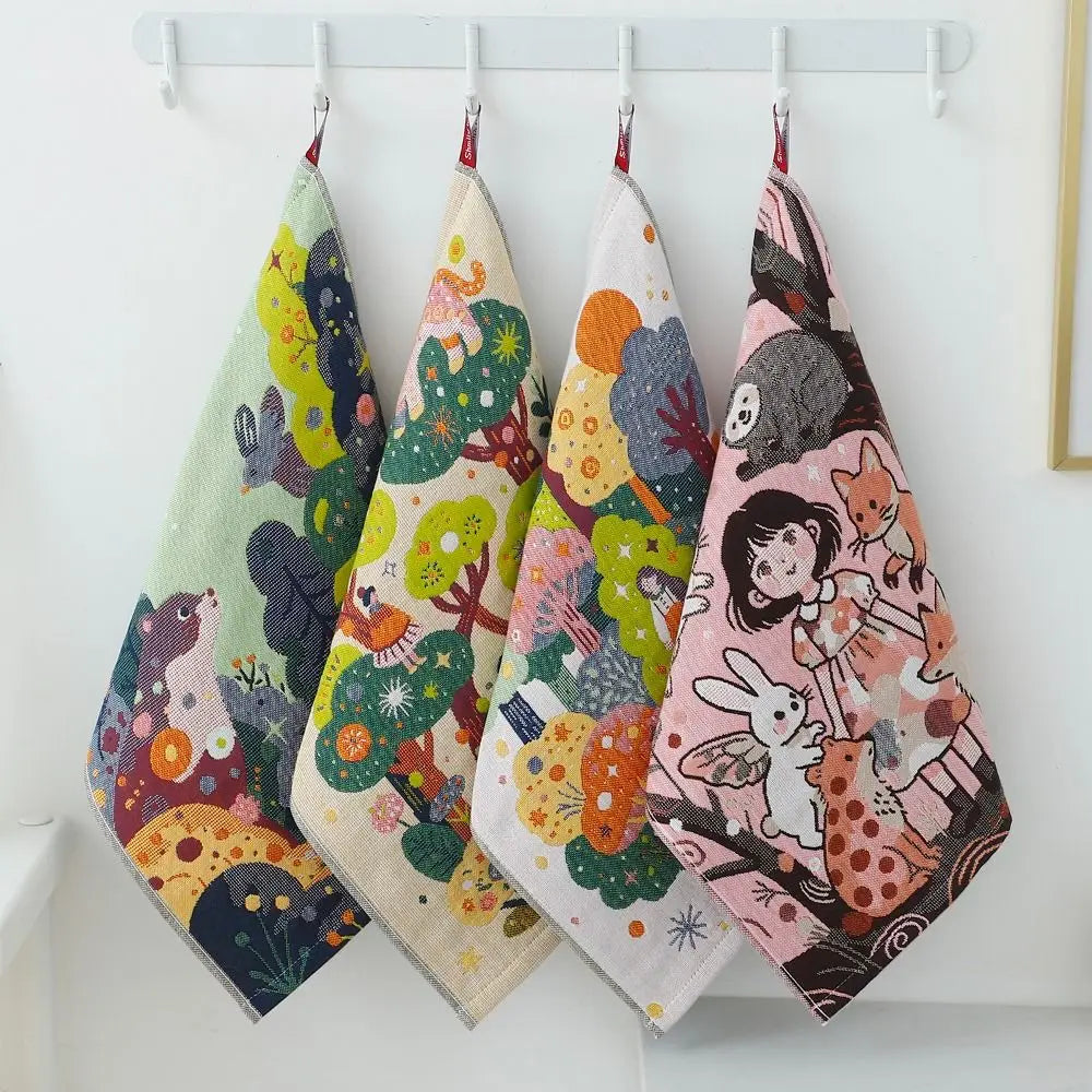 4-Layer Cotton Gauze Kitchen Hand Towel 34x40cm Quick Dry
