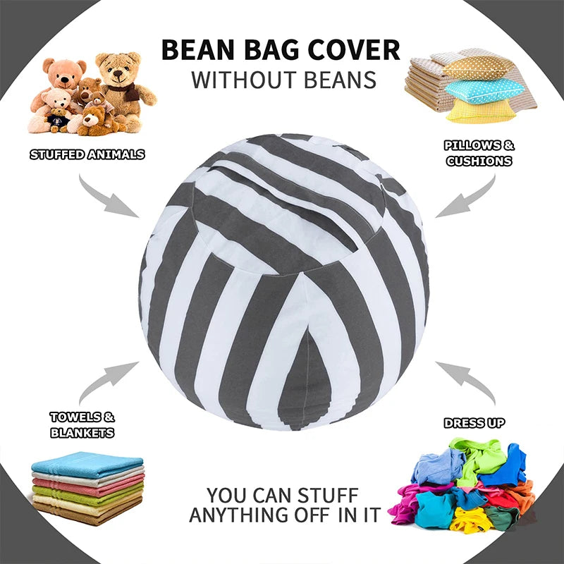 Large Capacity Toy Storage Bean Bag Basket Canvas Organizer Toy Storage Basket Nixie
