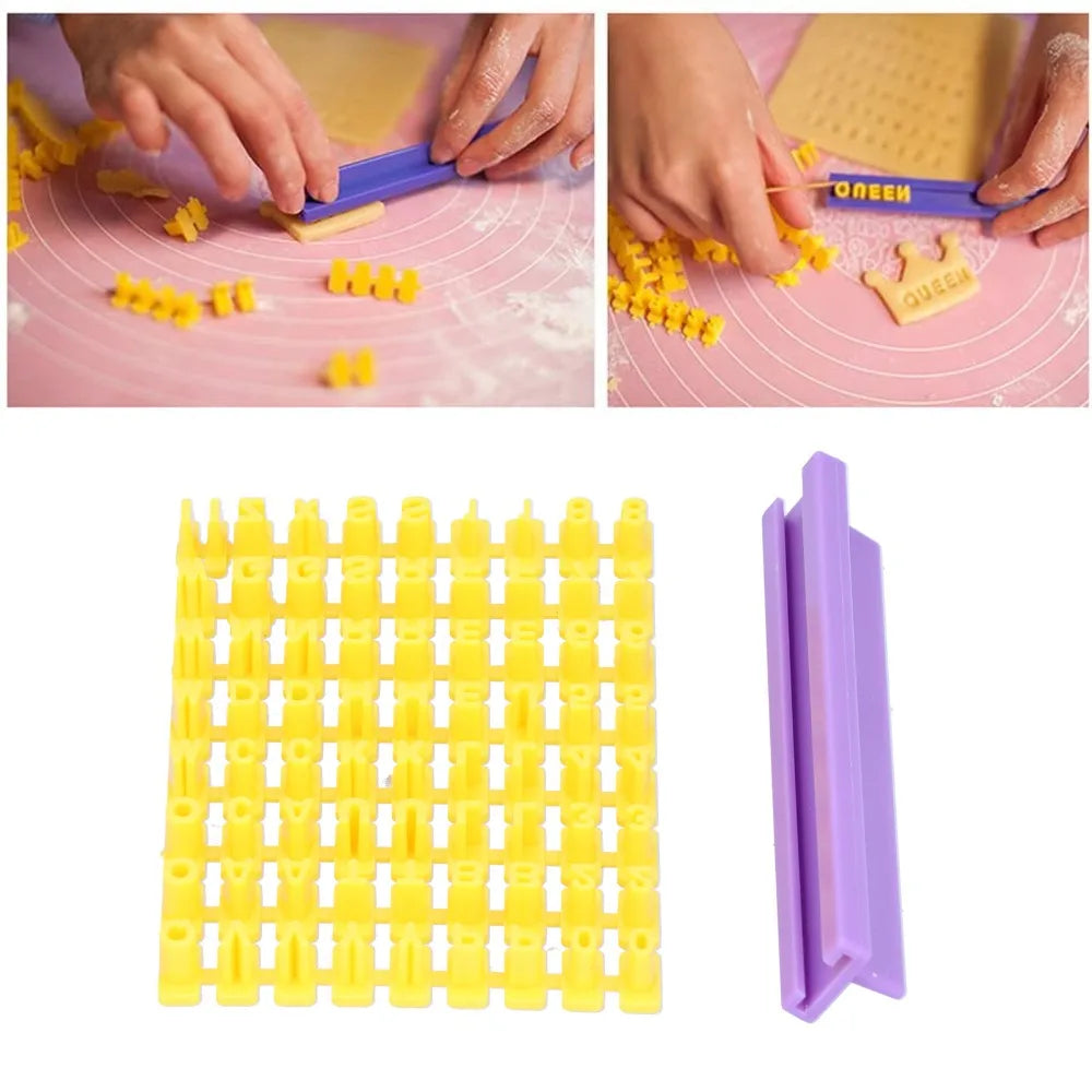 Alphabet Cookie Stamp Set with Slotted Frame – DIY Letter Stamps Cookie Stamp Set Nixie