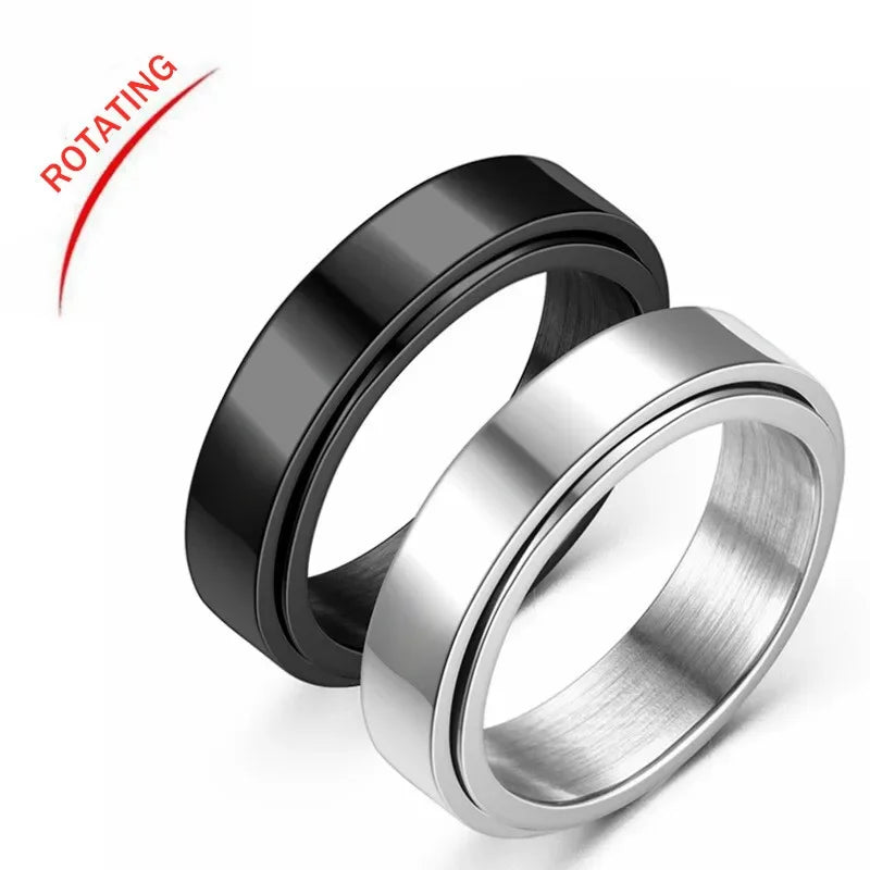 6mm Stainless Steel Spinner Ring for Men & Women | Sizes 6-10 Spinner Ring Nixie