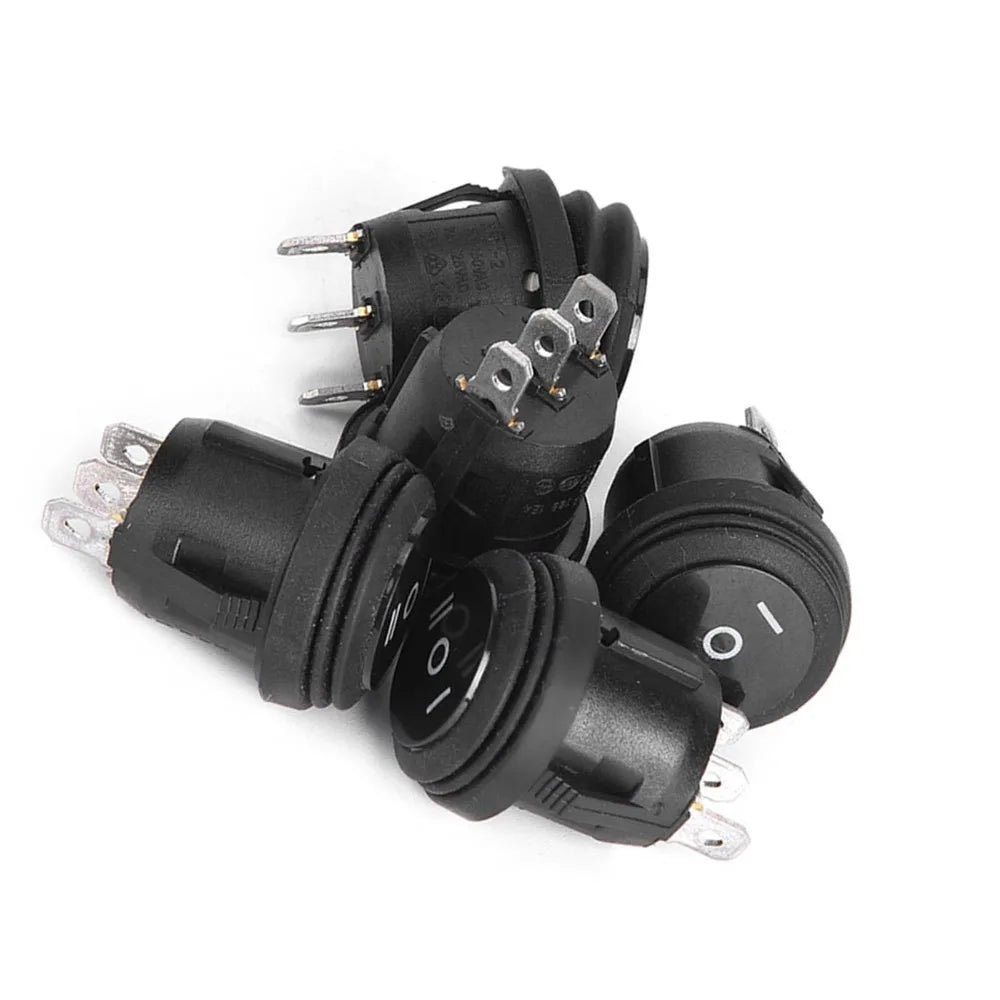 5PCS Black SPDT Rocker Switch 3-Position 10A 125V Waterproof Rocker Switch Nixie Black
