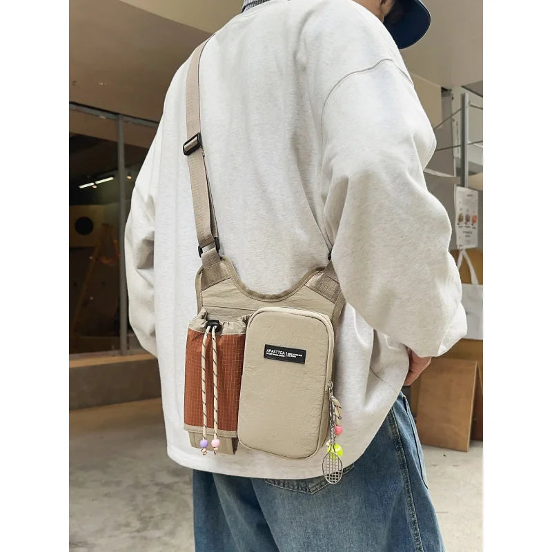 Korean Japanese Color-Block Crossbody Bag | Multi-Pocket Unisex Crossbody Shoulder Bag Nixie