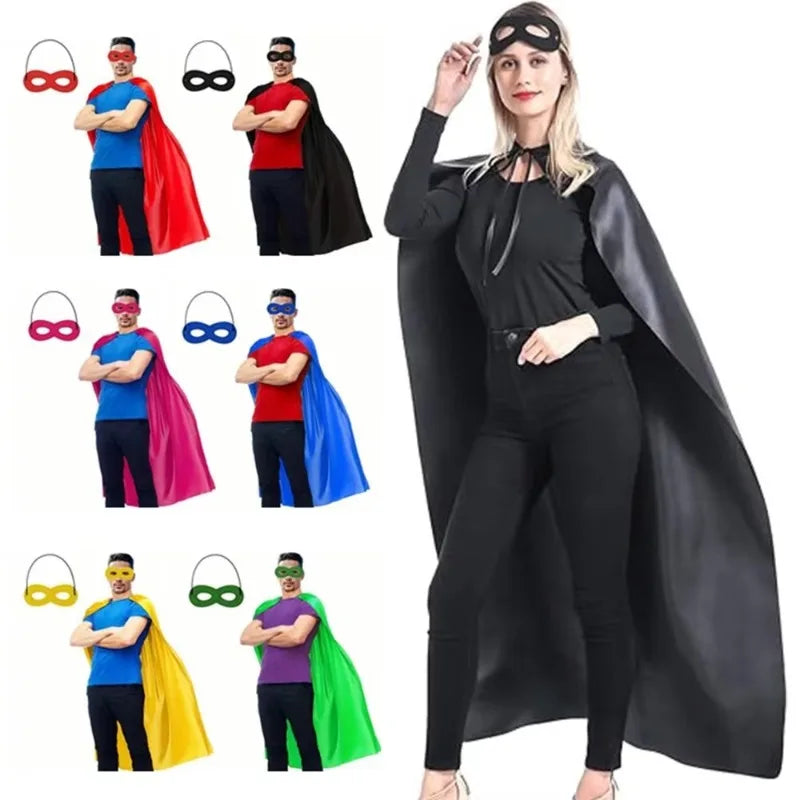 Adult Superhero Cape & Eye Mask – Halloween Costume Cloak Halloween Costume Cape Nixie