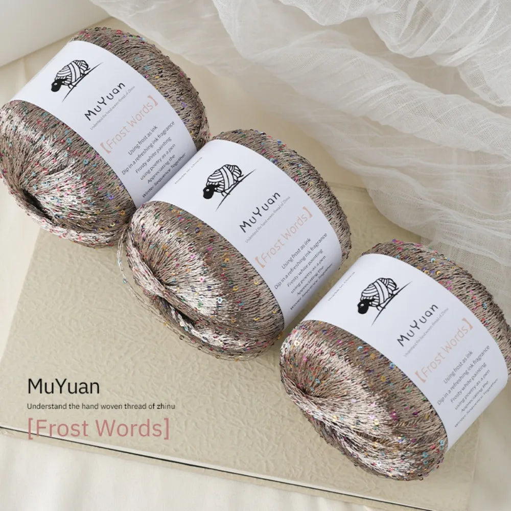 Nylon Sequin Crochet Thread 50g – DIY Woven Craft Yarn