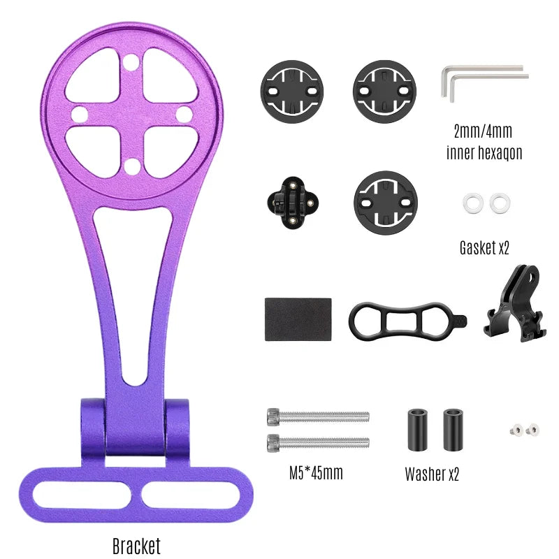 BUCKLOS Aluminum Bike Computer & Headlight Bracket Mount Bike Computer Mount Nixie PURPLE