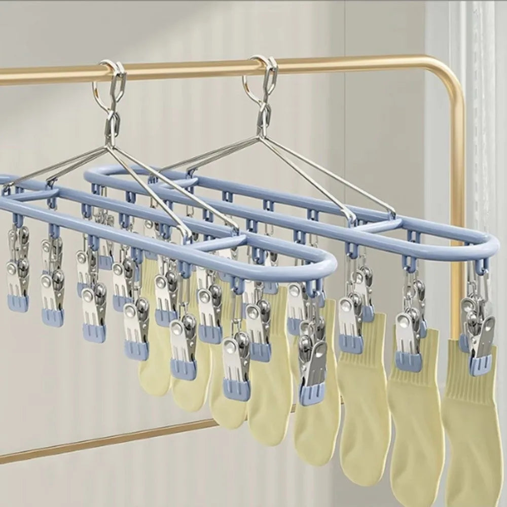 20-Clip Stainless Steel Clothes Drying Rack – Windproof