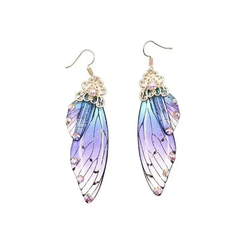 Butterfly Wing Drop Earrings – Crystal Bridal Dangle Earrings