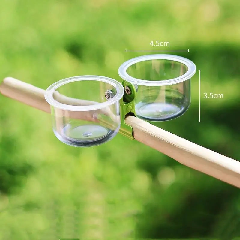 Parrot Feeder Cup with Clip – Bird Cage Food & Water Bowl Bird Cage Feeder Nixie