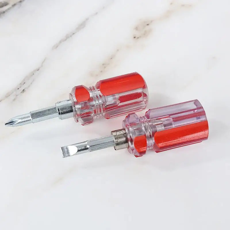 2-Piece Mini Stubby Screwdriver Set – Flat & Phillips Head Screwdriver Set Nixie