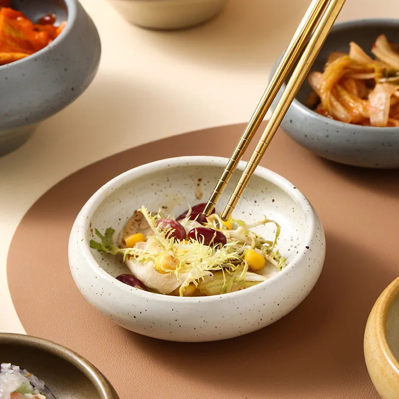 Japanese Retro Ceramic Dipping Dish & Bowl | Wabi-Sabi Style Ceramic Dish Bowl Nixie