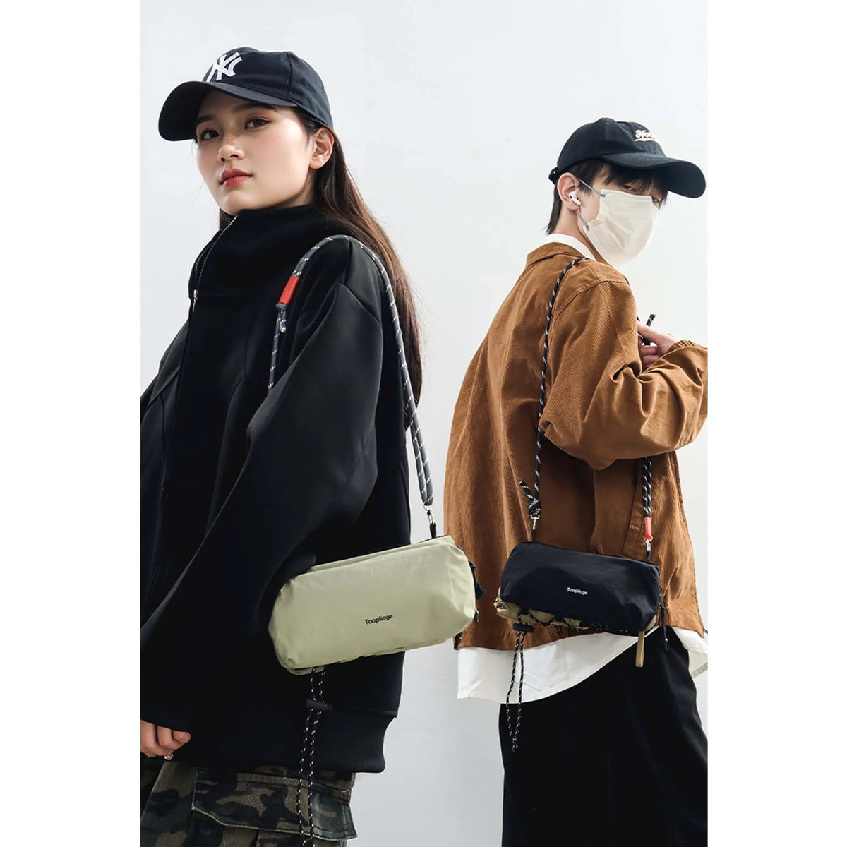 Unisex Nylon Multi-Layer Crossbody Shoulder Bag – Lightweight Crossbody Shoulder Bag Nixie
