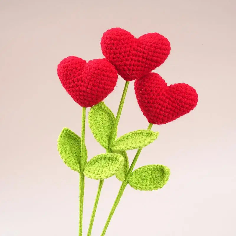 Handmade Crochet Heart Bouquet – Yarn Love Flowers Gift Crochet Flower Bouquet Nixie