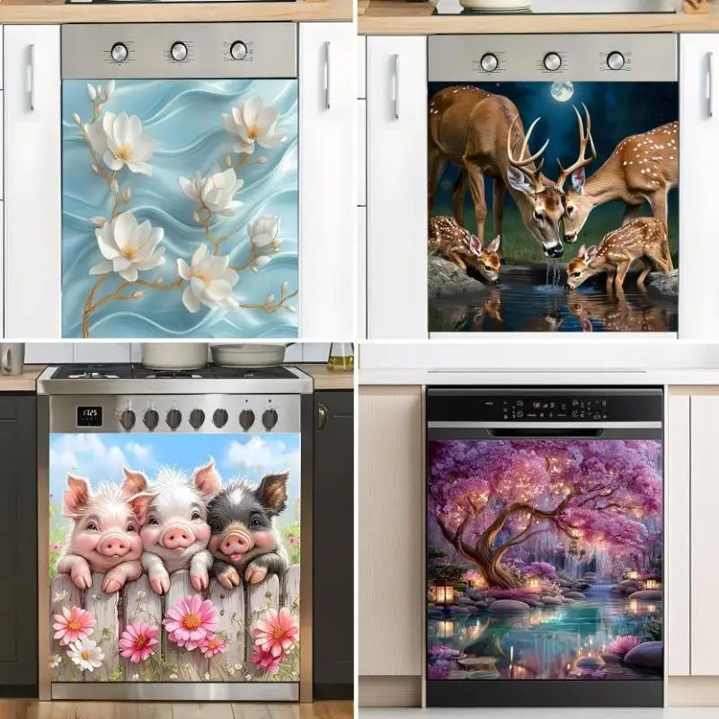 Floral Animals Removable PVC Wall Decal – Waterproof Kitchen Sticker Wall Decal Sticker Nixie