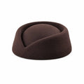 British Retro Felt Beret Stewardess Hat for Women | Top Hat Felt Beret Hat Nixie Coffee