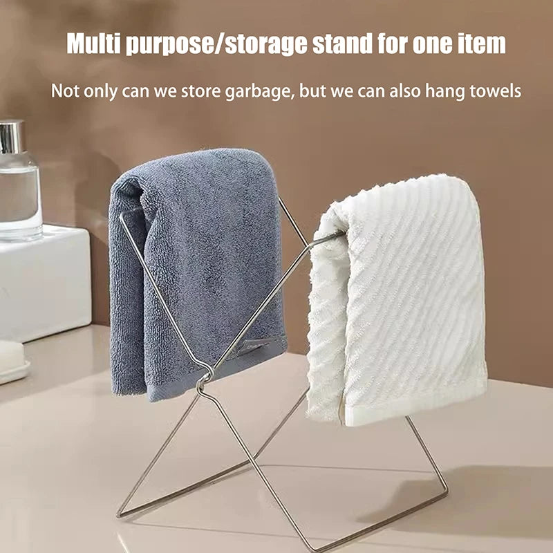 Foldable Garbage Bag Holder Rack for Kitchen & Outdoor Use