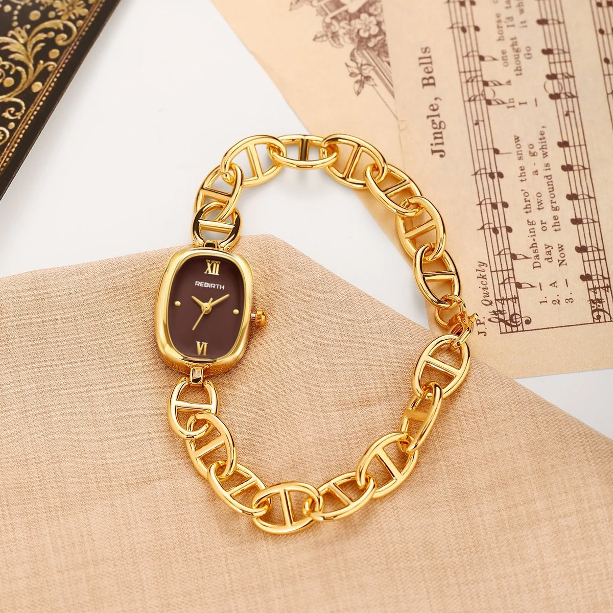 REBIRTH Women's Bohemian Retro Quartz Watch | Light Luxury Women's Quartz Watch Nixie