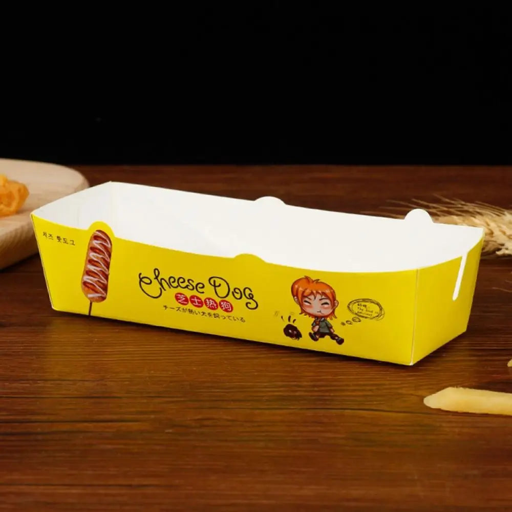 100PCS Disposable Hot Dog Boat Boxes – Food-Grade Paper Trays Food Packaging Trays Nixie